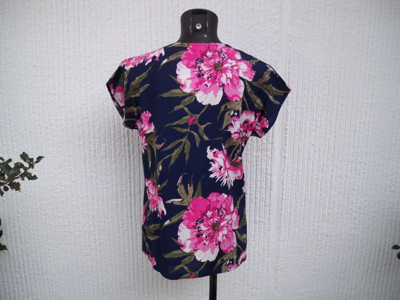 Mörkblå/Rosa Blommig Blus Cherri. Ze-Ze