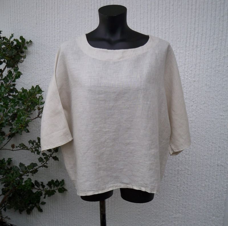 Beige Linneblus Puro Lino