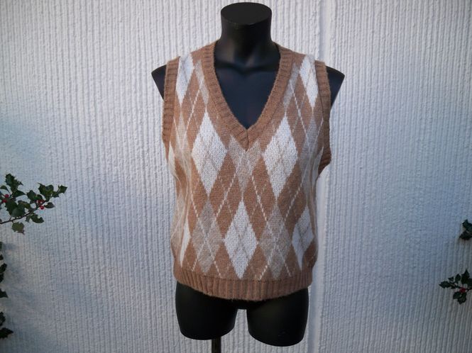 Huvudbild Ljusbrun Slipover med Geometriskt mönster