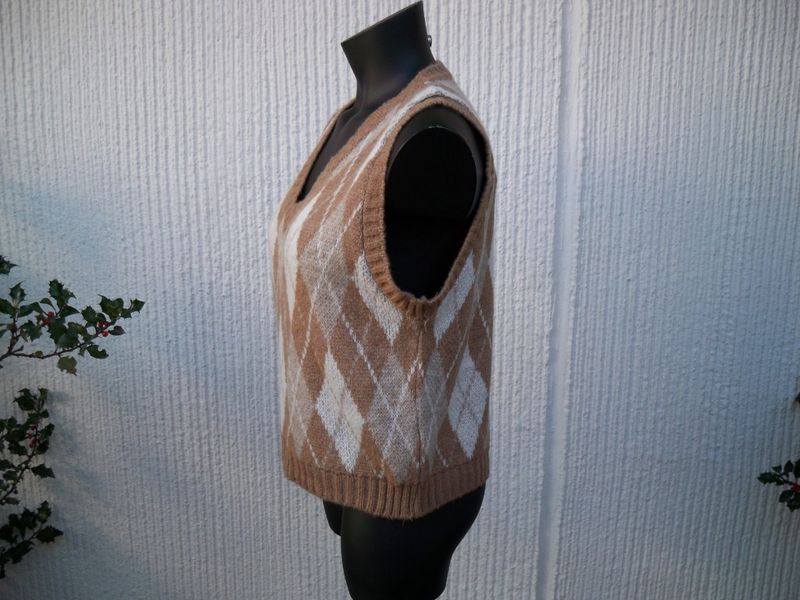 Ljusbrun Slipover med Geometriskt mönster