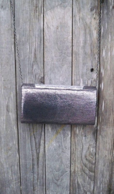 Grå Clutch Aftonväska Med Paljetter