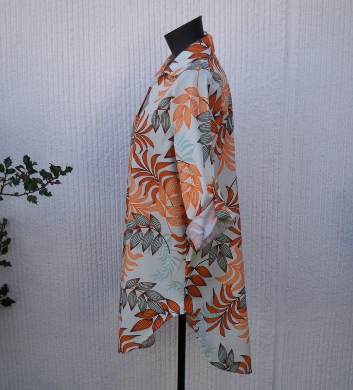 Mönstrad Tunika Beige Mandarin Turkos