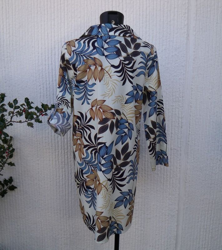 Mönstrad Tunika Beige Blå Brun