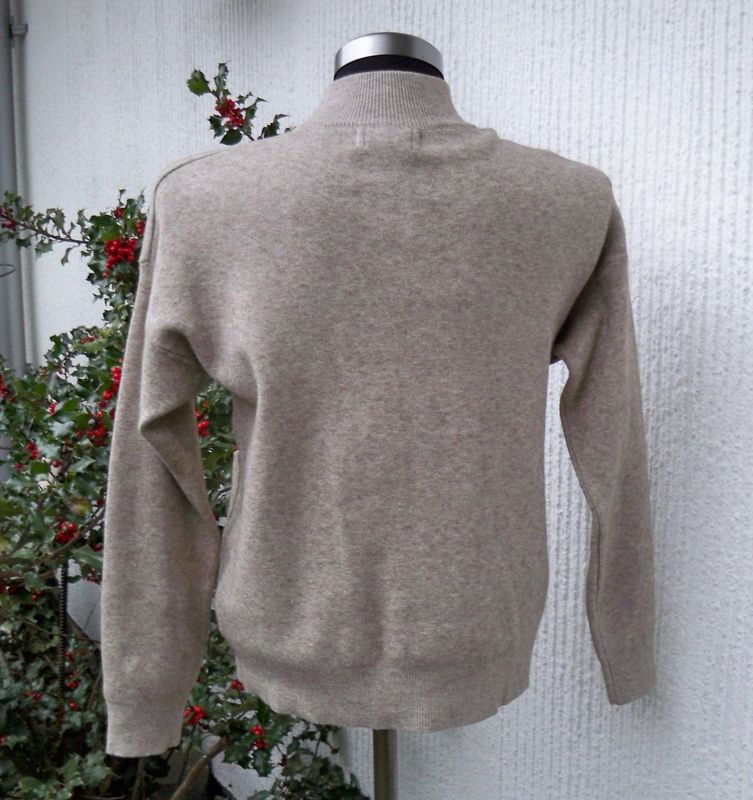 Sandbeige Stickad Kofta Jacka