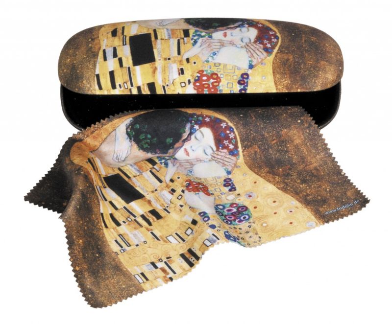 Hårt Glasögonfodral med putsduk Gustav Klimt - Kyssen