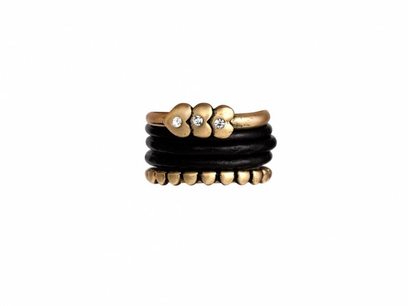 Ring KELLY Svart läder/Guld. Dansk Smykkekunst