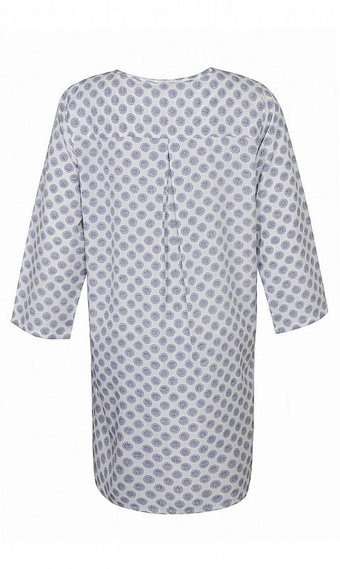 Vit Blå Mönstrad Tunika Hubel Ze-Ze