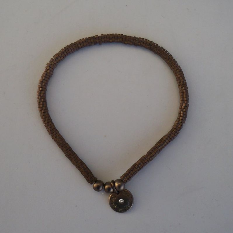 Elastiskt Armband Taylor Coffee Gold Dans Smykkekunst