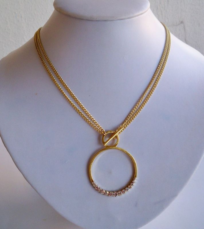 Guldpläterat Halsband CIRCLE. Dansk Smykkekunst