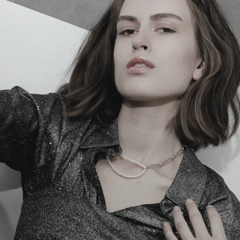 Dubbelt Pärlmix Halsband Guldpläterat