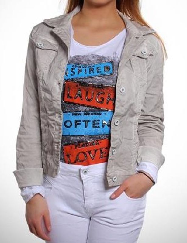 Grå Jeansjacka Crash