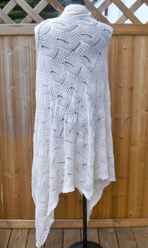 Stor Naturvit Sjal Ullmix