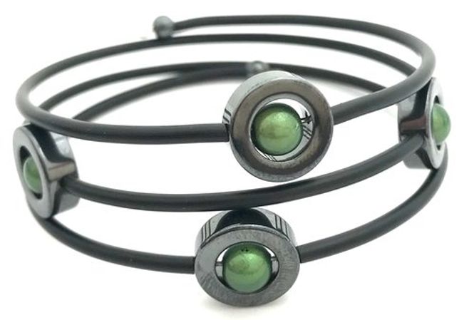 Huvudbild Gummiarmband Donna Hematit Grön. Magnani ...