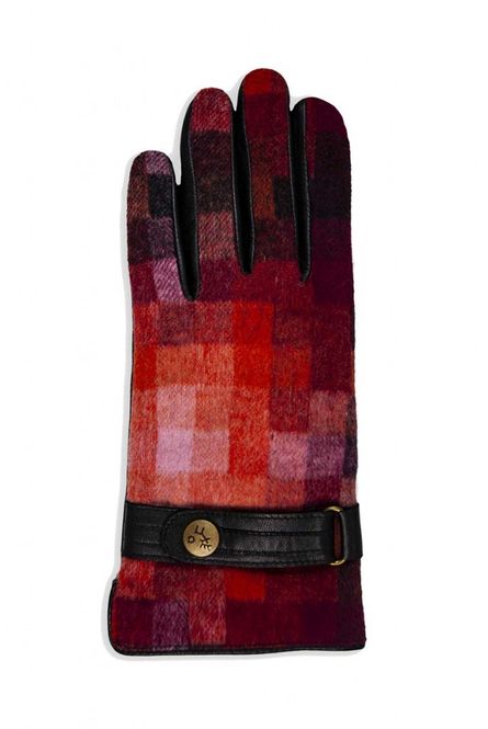 Huvudbild Fulda Röd mönstrad Ullhandske