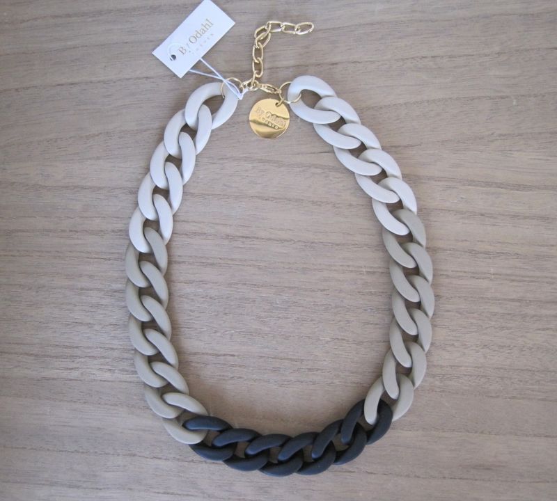 Halsband Kedja Beige Nougat Svart
