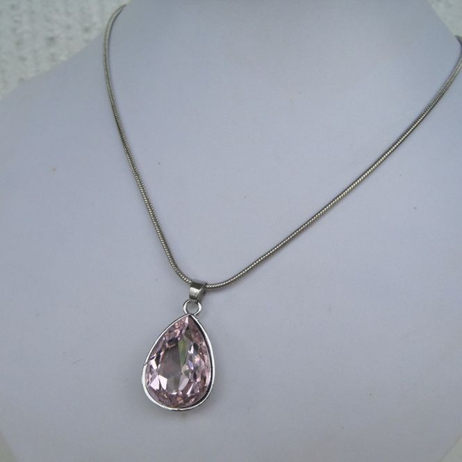 Huvudbild Långt Halsband Rosa Droppe