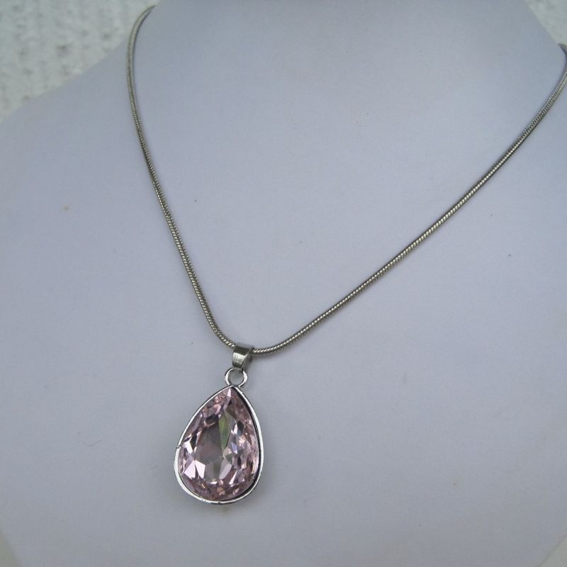 Långt Halsband Rosa Droppe