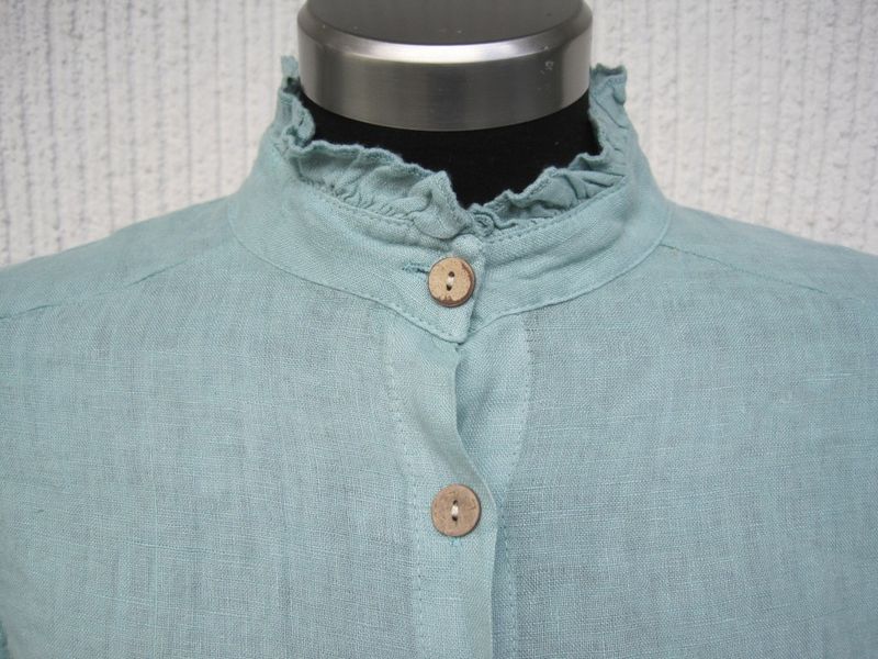 Mintgrön Linneblus Lång Ärm Janne K