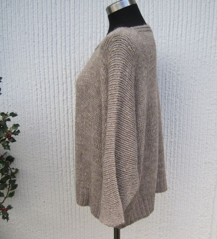 Gemini - Elisa Beige Stickad Tröja Med Lurex