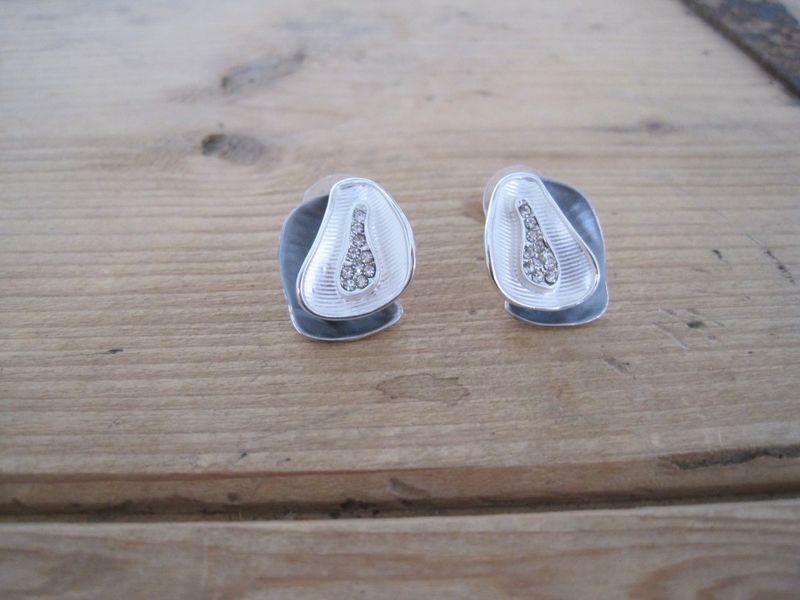 Örhängen För Hål Silver Kristall