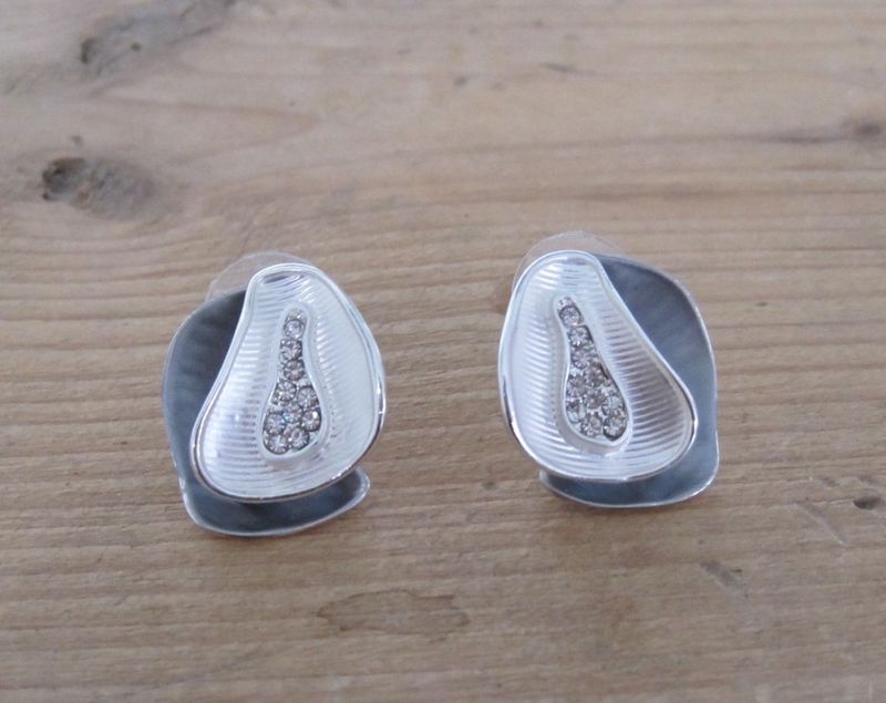 Örhängen För Hål Silver Kristall