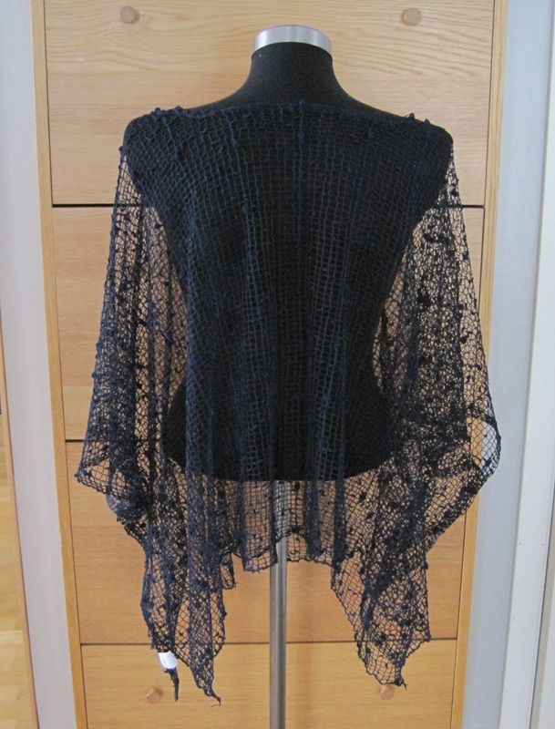 Mörkblå Spetsponcho / Nätponcho