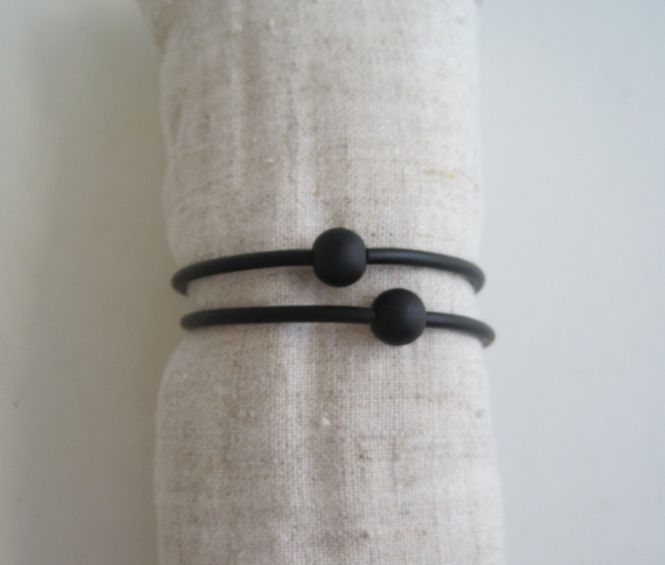 Huvudbild Gummiarmband Dubbla Kulor Svart