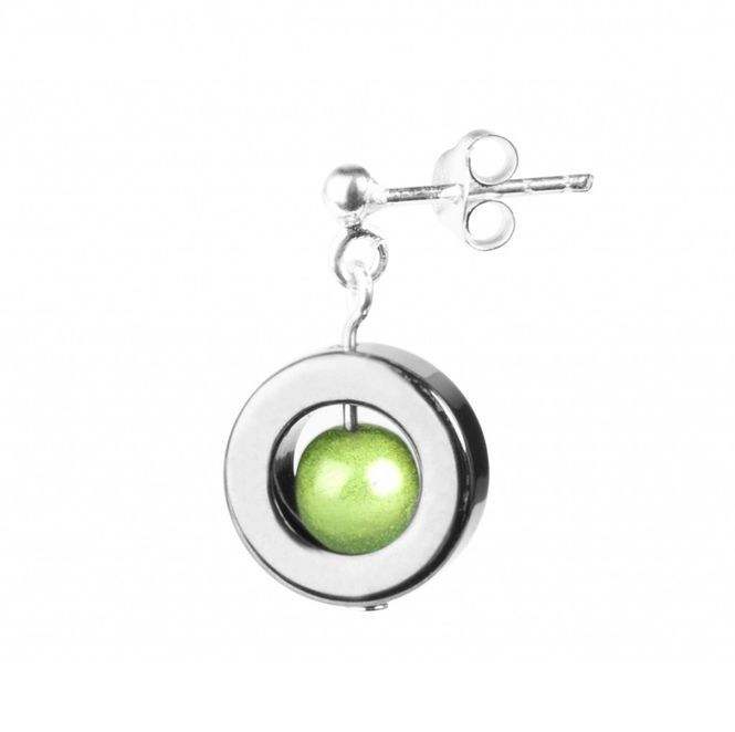 Huvudbild Örhängen Hematit Med Grön Pärla Iris Magnani ...