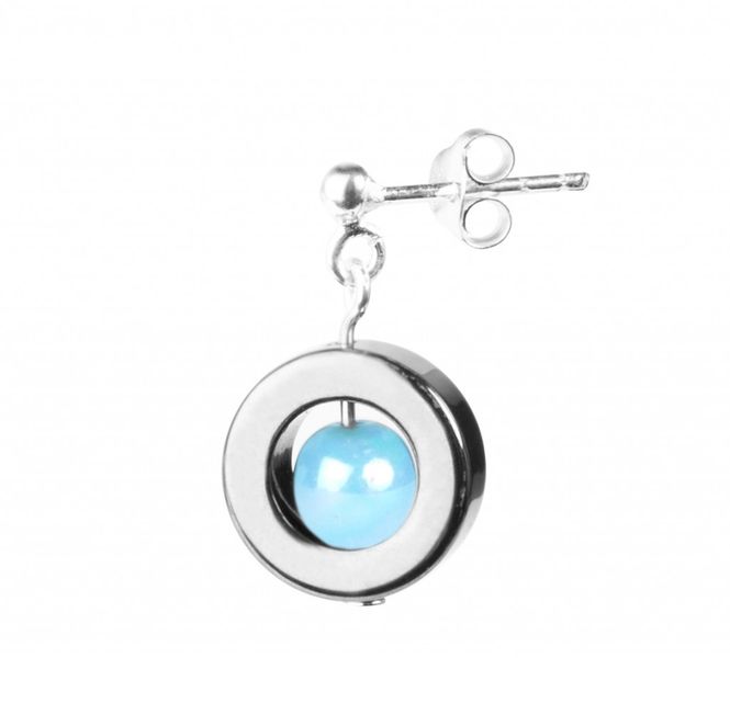 Huvudbild Örhängen Hematit Med Turkos Pärla  Iris Magnani ...