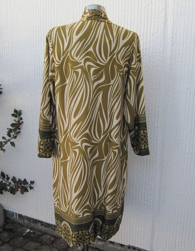 Mönstrad Kappa Kimono Olivgrön Ljusbeige