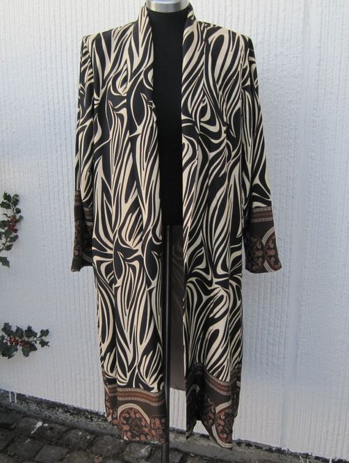 Huvudbild Mönstrad Kappa Kimono Svart Beige