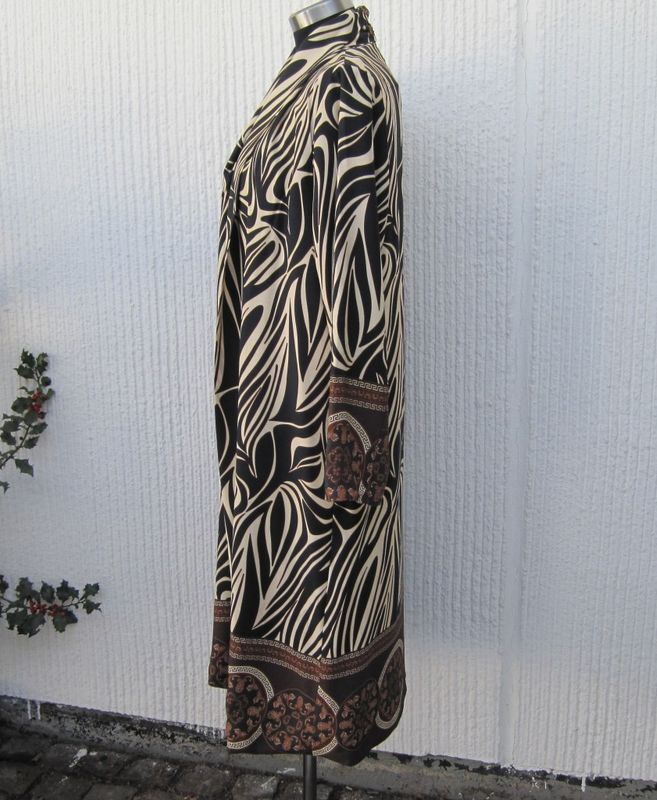 Mönstrad Kappa Kimono Svart Beige