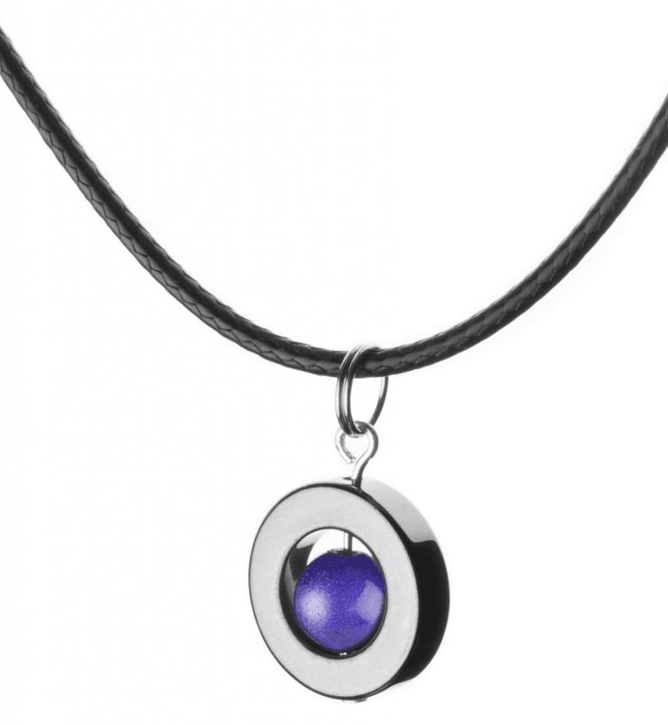 Halsband Hematit Med Blå Pärla Selma Magnani Smyckesdesign