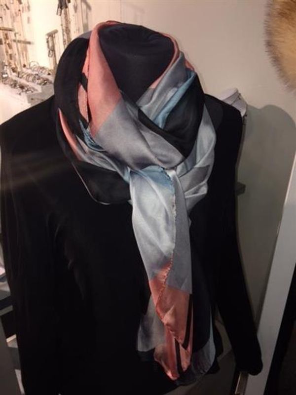 Baglady Silkesjal Grå Multi