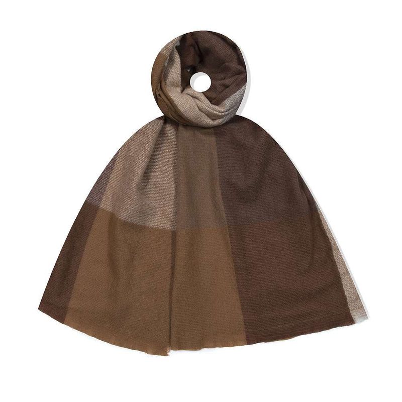 Brun Beige Sjal Halsduk Ull Viskos