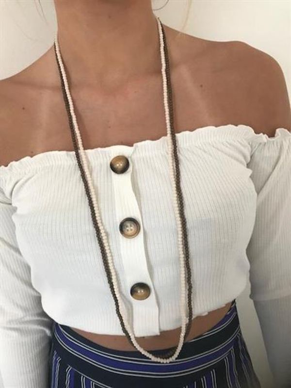 Elastiskt Halsband/armband Ljunglila Pärlor Lotta Design of Sweden